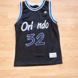 Vintage 90s CHAMPION, Orlando Magic NBA O'Neil, Black Mesh Tank, Size M